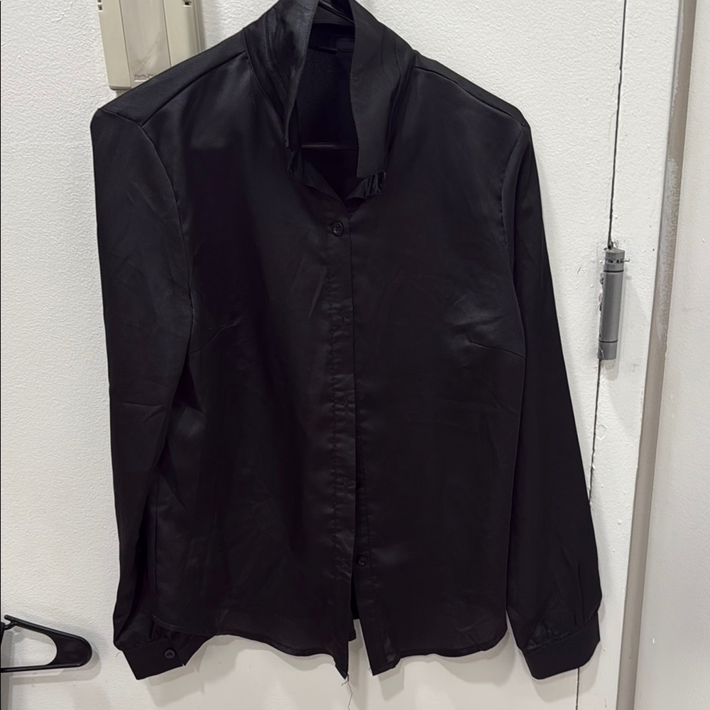 SHEIN Black Lightweight Shirt Jacket with High Collar